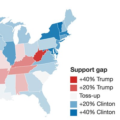 Map of 2016 election scenarios