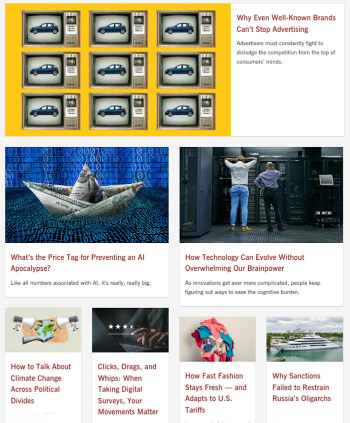 Pages from Stanford Business magazine